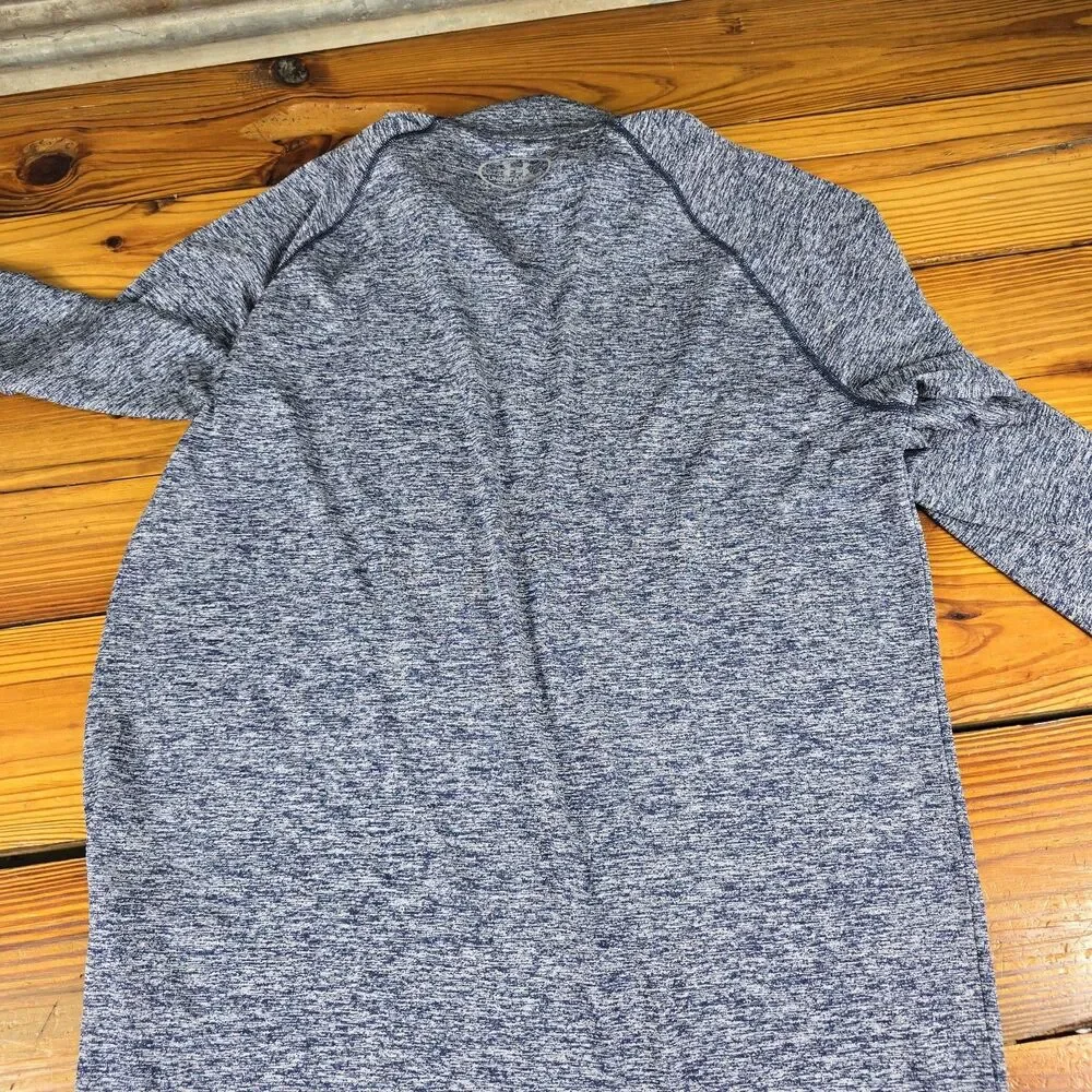Under Armour Heat Gear Lightweight 1/4 Zip Men Large Heather Blue Pristine!!